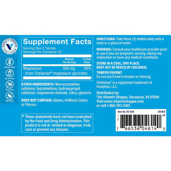 Magnesium Glycinate 400 mg  (135 tab)