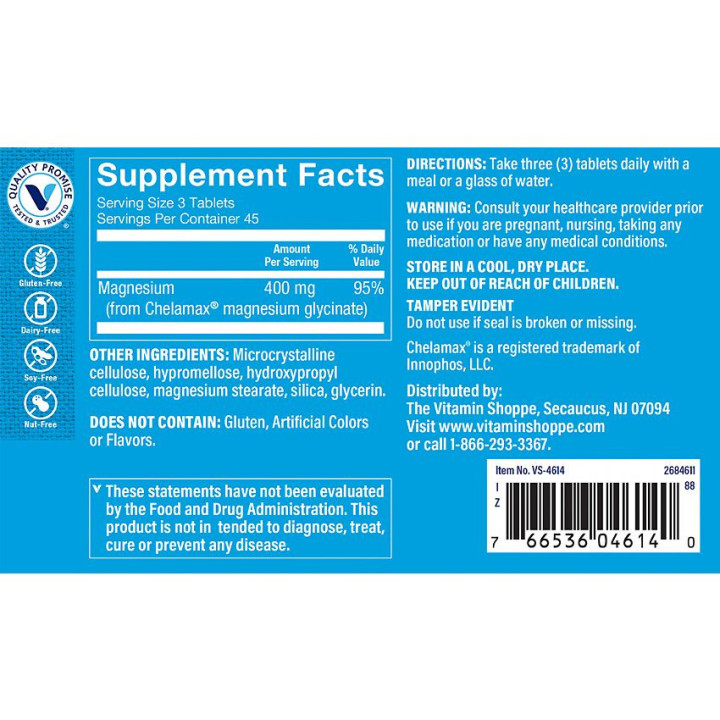 Magnesium Glycinate 400 mg  (135 tab)