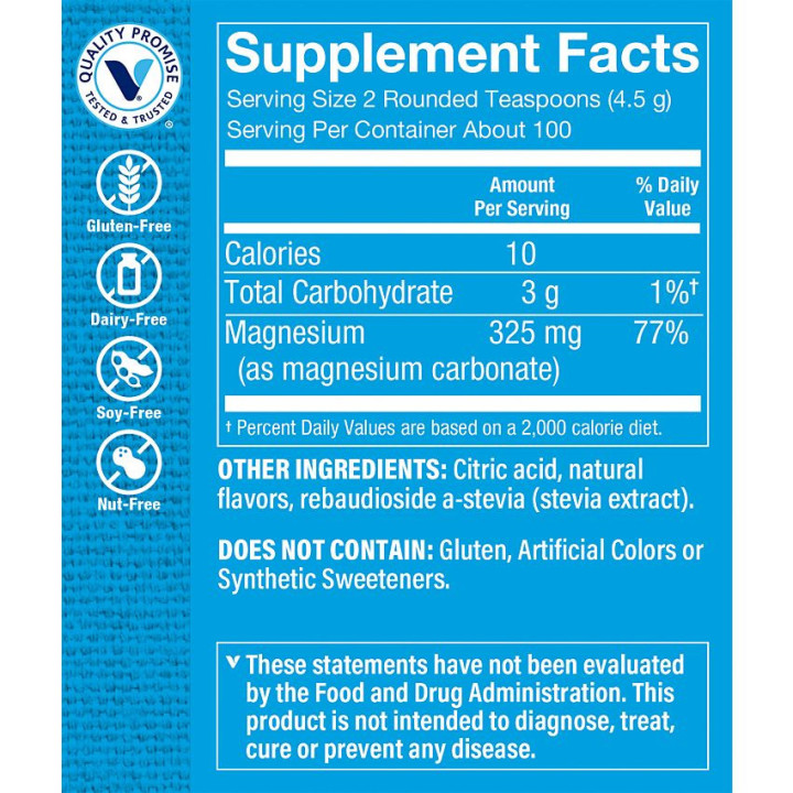 Calm Zone Magnesium Powder 325 mg Raspberry Lemon (100 serv)