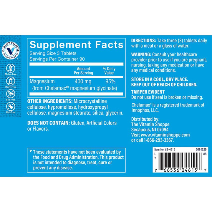 Magnesium Glycinate 400 mg  (270 tab)