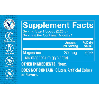 Magnesium Glycinate Powder Unflavored (91 serv)