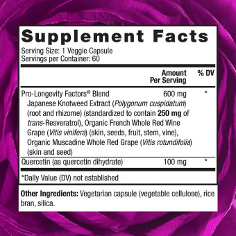 Resveratrol w/ Active Trans-Resveratrol - 250 mg (60 veg cap)