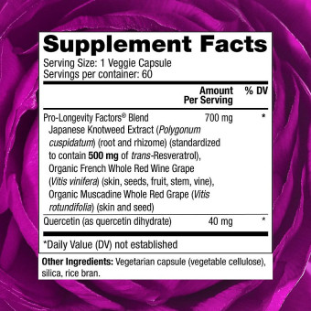 Reserveage Resveratrol 500 mg (60 veg cap)