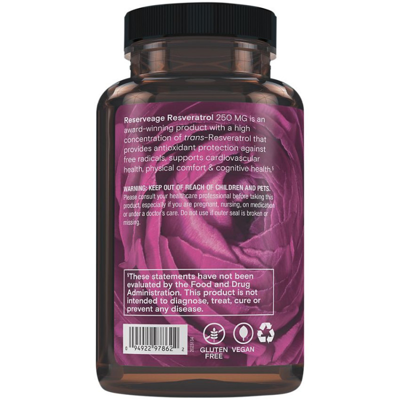 Resveratrol w/ Active Trans-Resveratrol - 250 mg (60 veg cap)