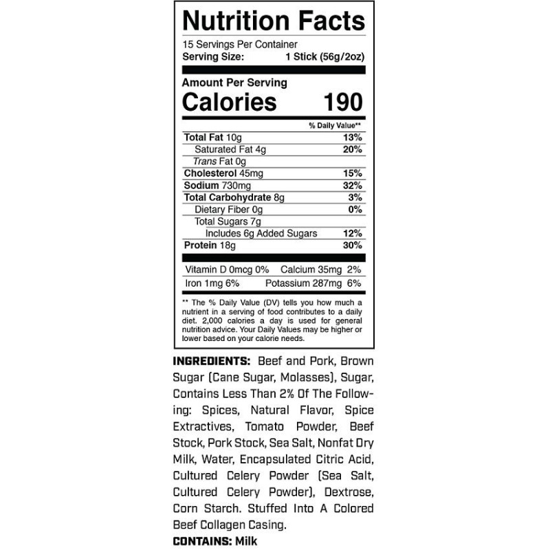 Protein Meat Sticks Seasoned Barbecue (1 stick)