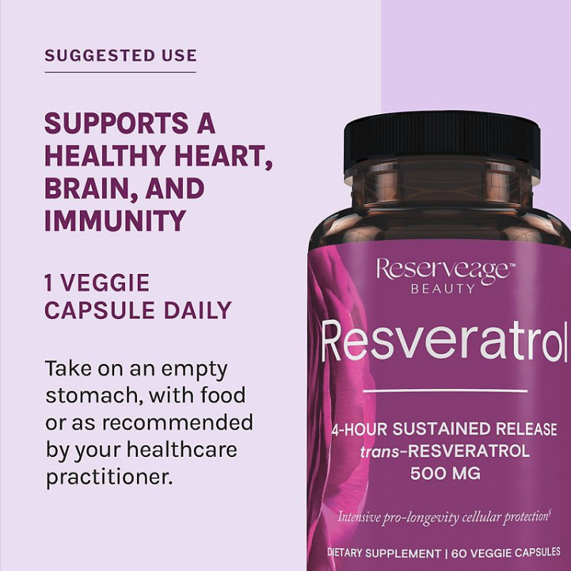 Reserveage Resveratrol 500 mg (60 veg cap)