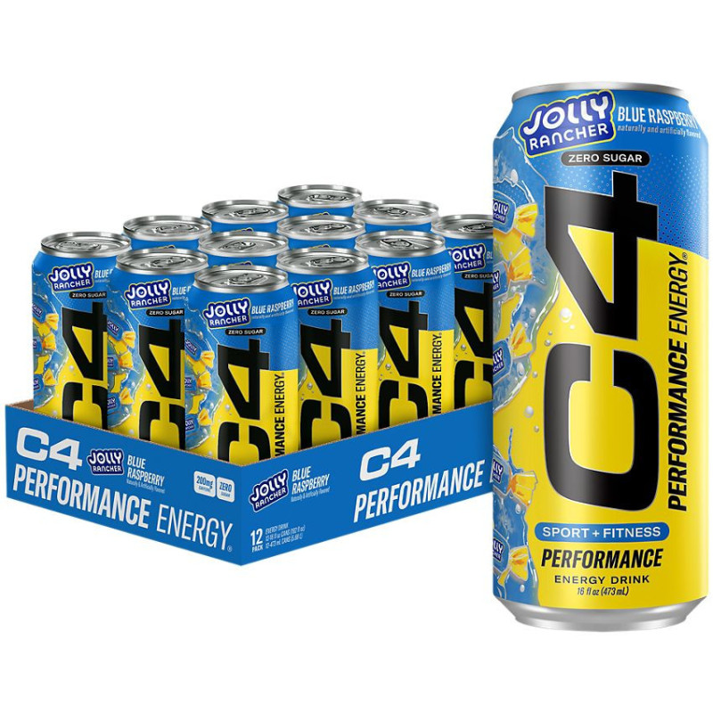 C4 Carbonated Energy Drink Jolly Rancher Blue Raspberry (16 fl oz)