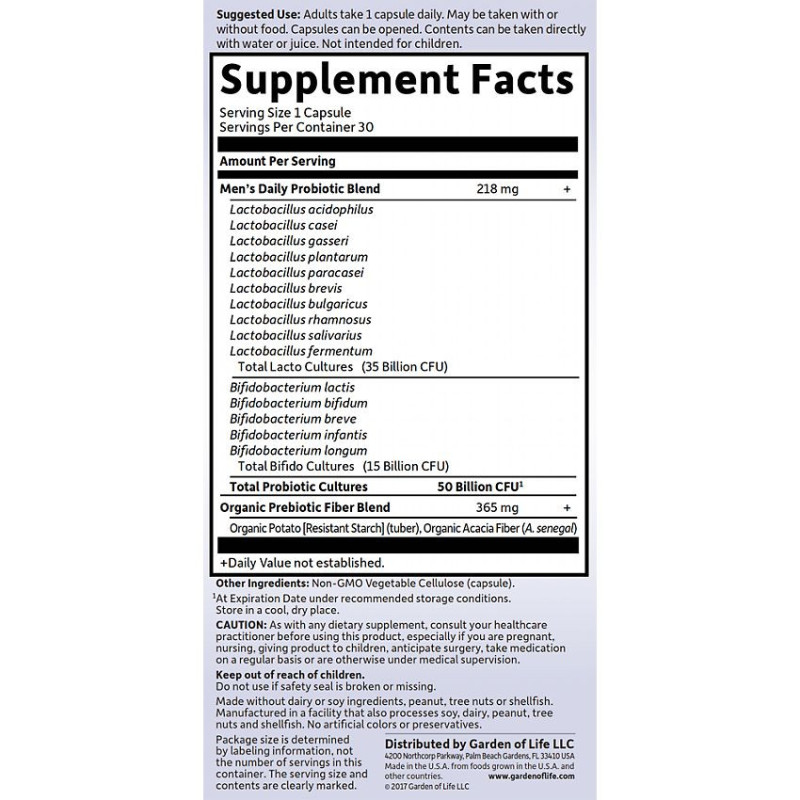 Dr Formulated Once Daily Men Probiotic 50 Bill (30 veg cap)
