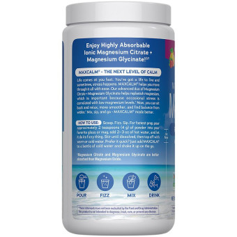 Natural Calm Magnesium Citrate Raspberry-Lemon 325 mg (113 serv)