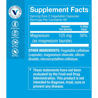 Magnesium Taurate 125 mg (180 veg cap)
