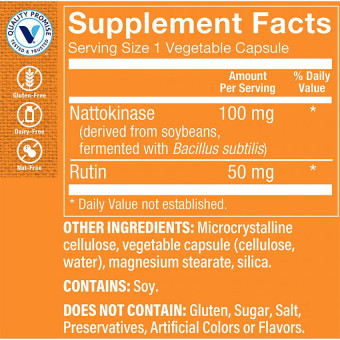 Nattokinase w/ Rutin 100 mg (60 veg cap)