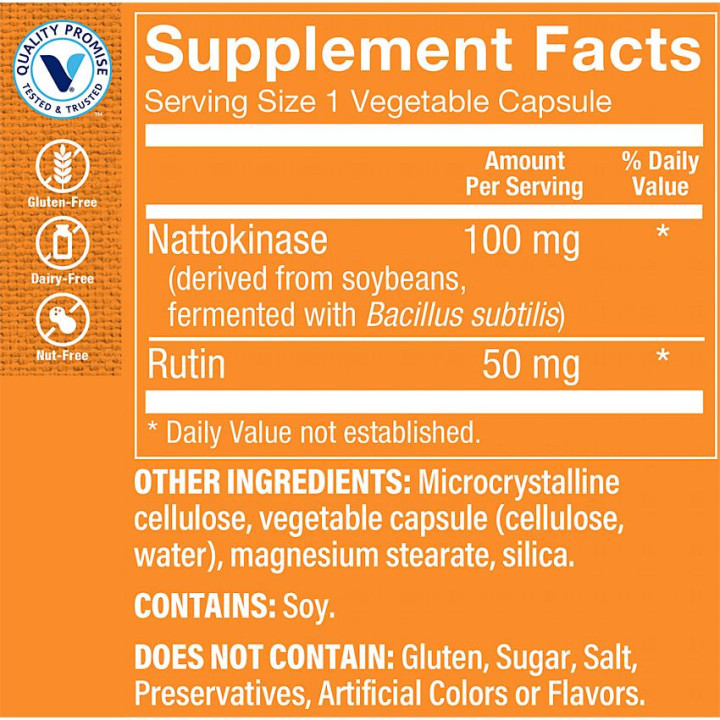 Nattokinase w/ Rutin 100 mg (60 veg cap)