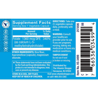 Methylfolate for Women's Health & Prenatal Support 800 mcg (60 veg cap)