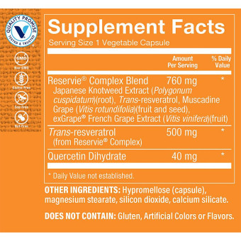 Reservie Trans-Resveratrol 500 mg (60 veg cap)
