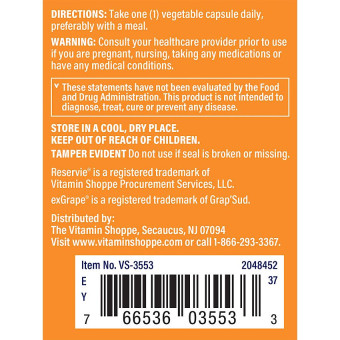 Reservie Trans-Resveratrol 500 mg (60 veg cap)