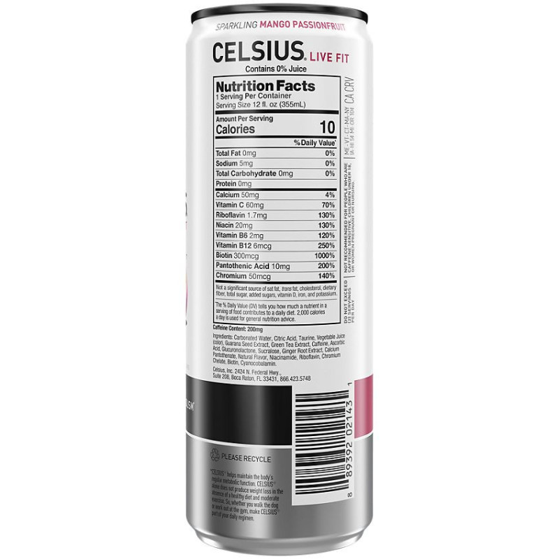 Celsius Sparkling Energy Mango Passionfruit (12 fl oz)