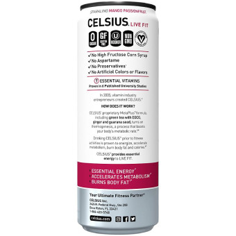 Celsius Sparkling Energy Mango Passionfruit (12 fl oz)