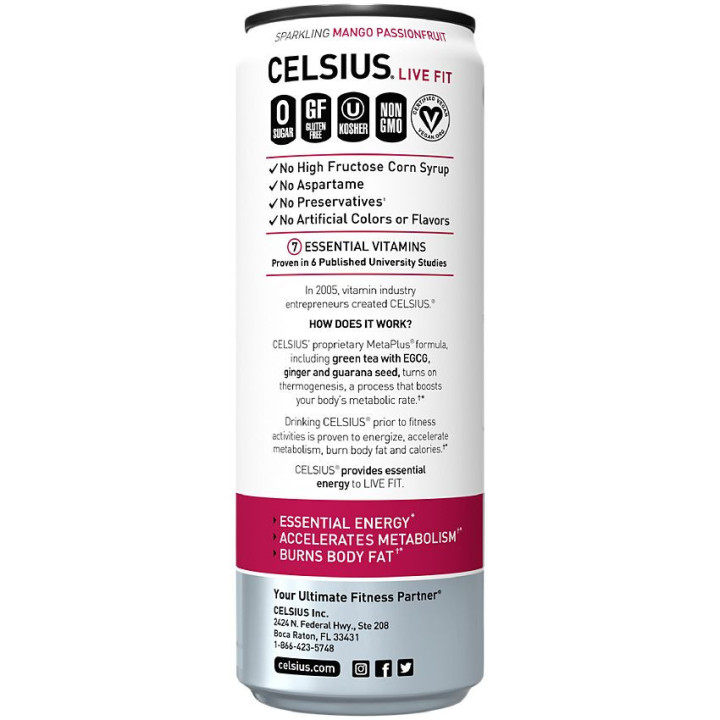 Celsius Sparkling Energy Mango Passionfruit (12 fl oz)
