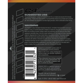 C4 Ultimate Hawaiian Punch Fruit Juicy Red (20 serv)