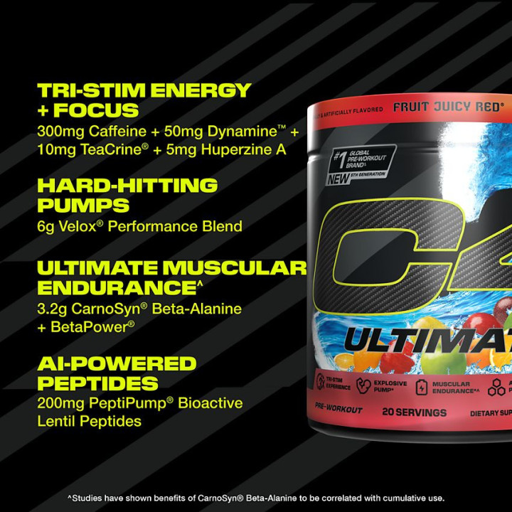 C4 Ultimate Hawaiian Punch Fruit Juicy Red (20 serv)