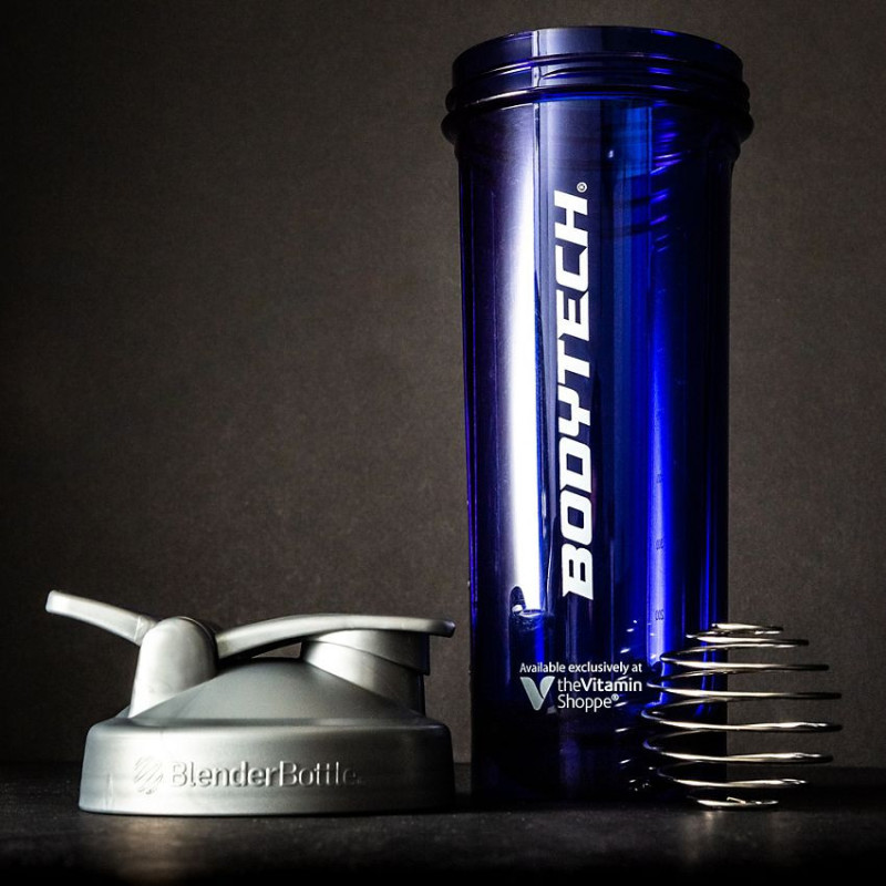 Pro32 BodyTech Shaker Bottle with Wire Whisk BlenderBall Blue (32 fl oz)