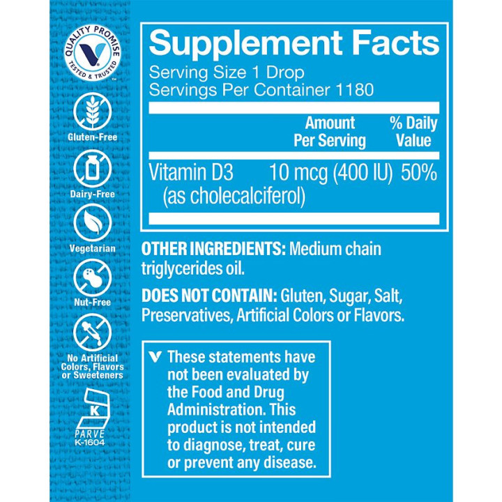 Childrens Liquid Vitamin D3 400 IU (1 fl oz)