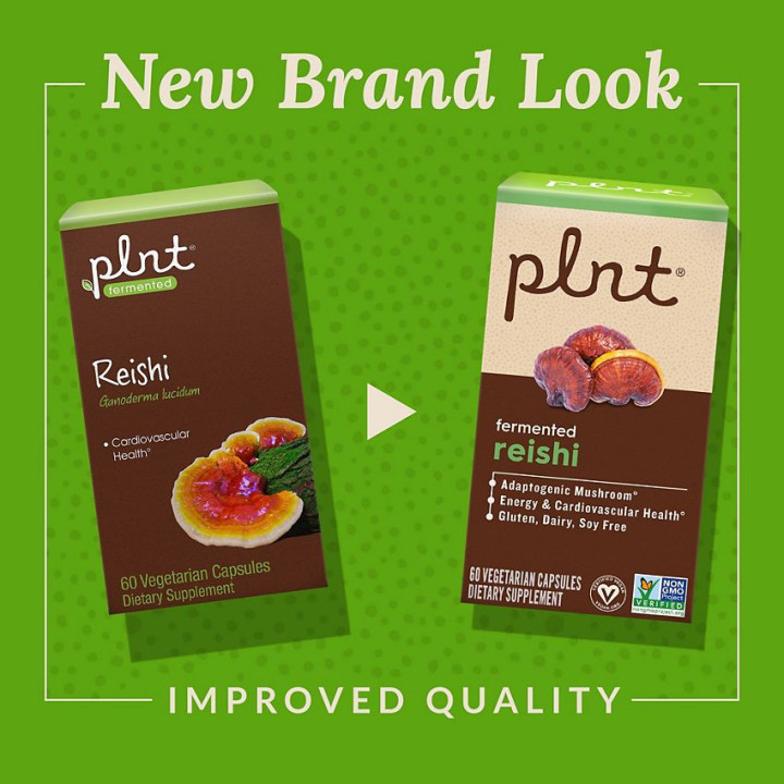 plnt Organic Fermented Reishi 500 mg (60 veg cap)