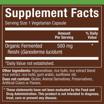 plnt Organic Fermented Reishi 500 mg (60 veg cap)