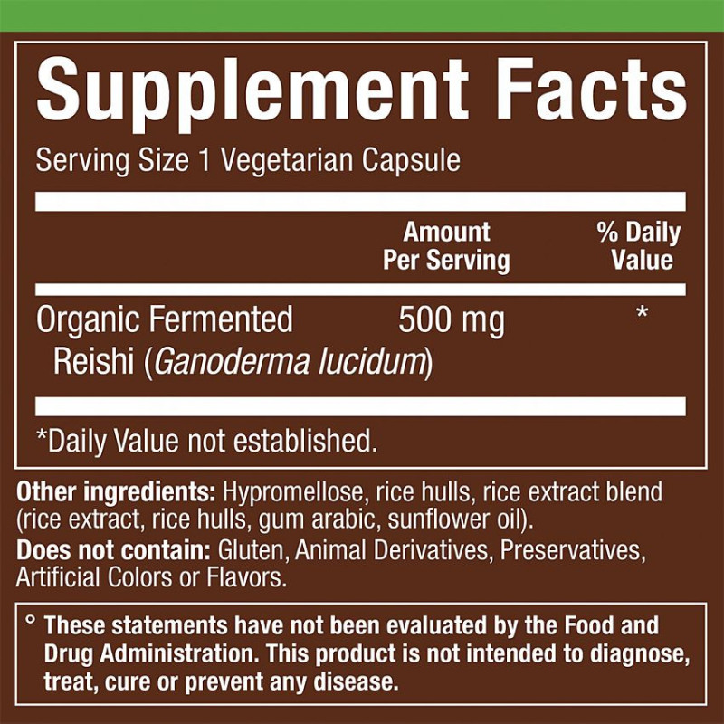 plnt Organic Fermented Reishi 500 mg (60 veg cap)
