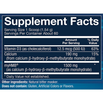 HMB + Vitamin D3 Powder Unflavored (60 serv)