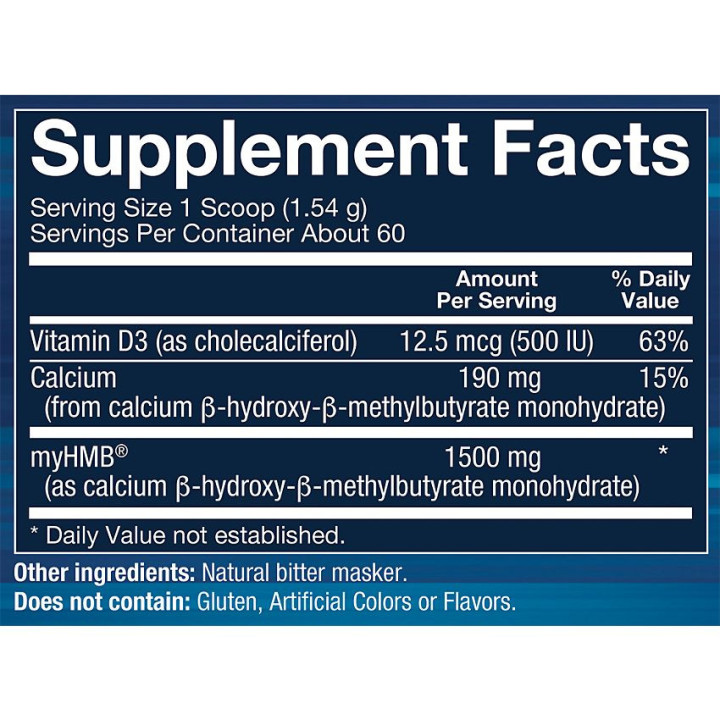 HMB + Vitamin D3 Powder Unflavored (60 serv)