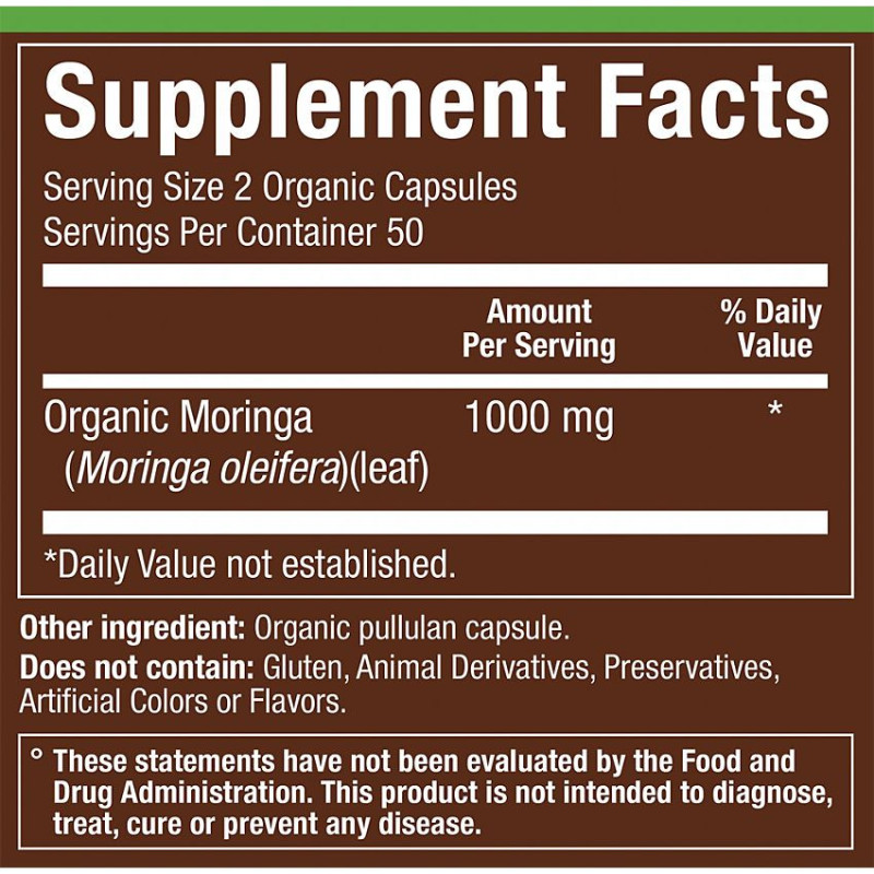 Plnt Organic Moringa 1000 mg (100 cap)
