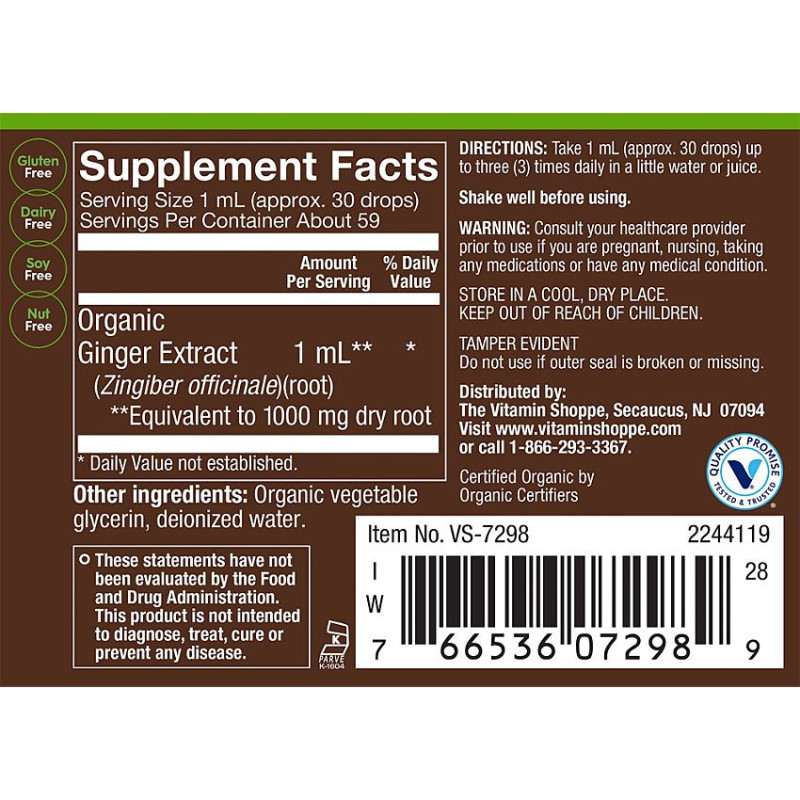 Plnt Organic Liquid Ginger (2 fl oz)