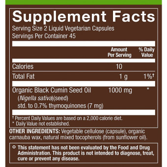 Plnt Black Seed Oil  (90 liq veg cap)