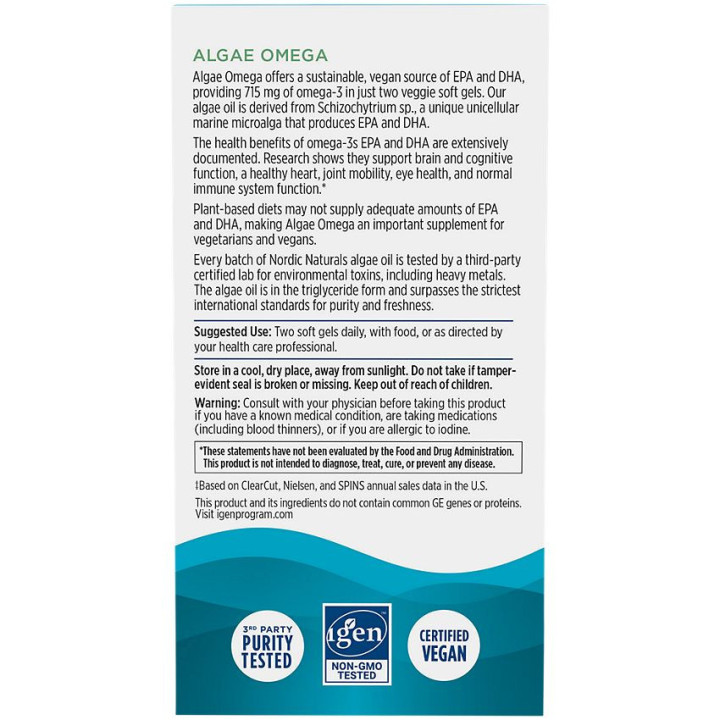 Nordic Naturals Algae Omega 715 mg Vegan (120 soft)