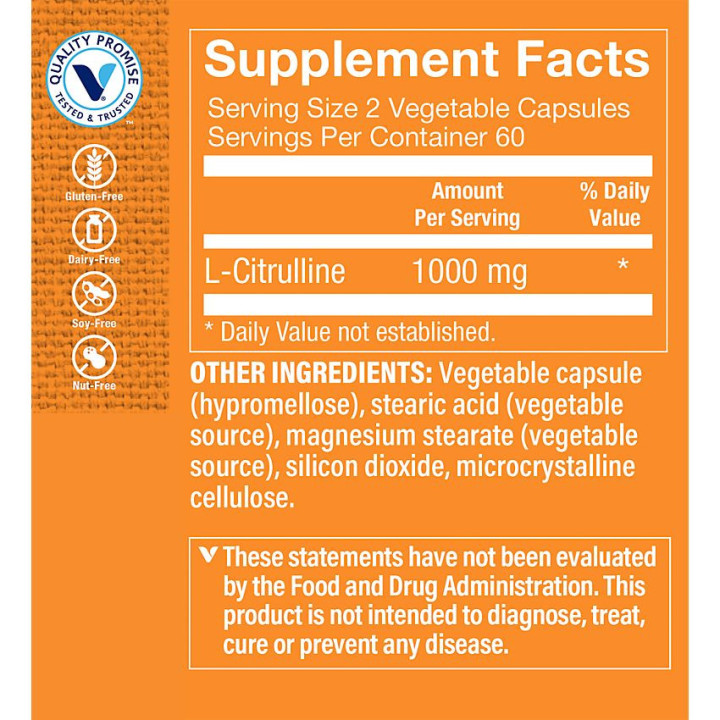 L-Citrulline 1000 mg (120 veg caps)