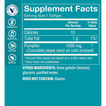 Pumpkin Seed Oil 1000 mg (100 softgels)