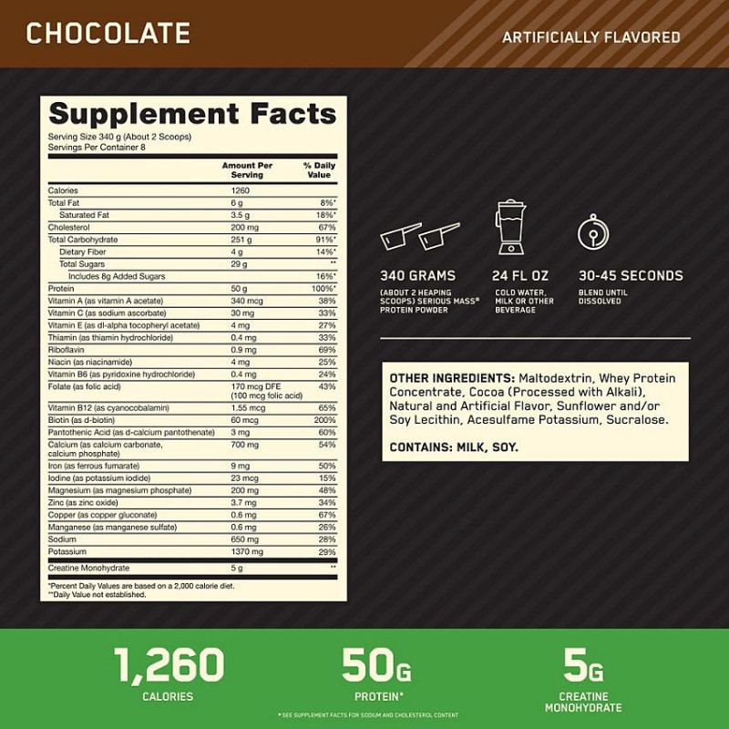 Serious Mass Chocolate (8 serv) 6 lb