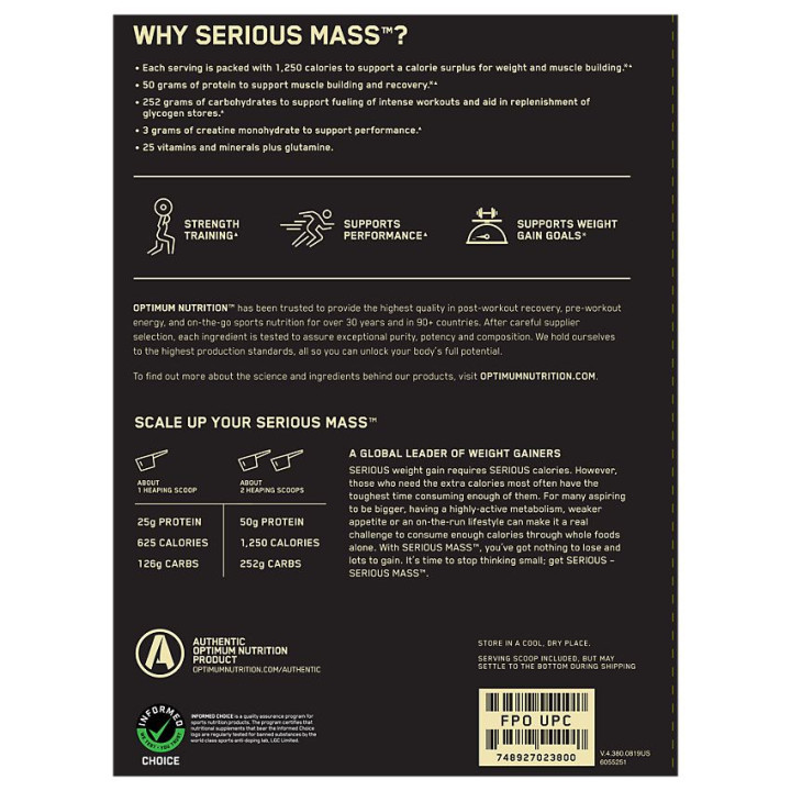 Serious Mass Chocolate (16 serv) 12 lb