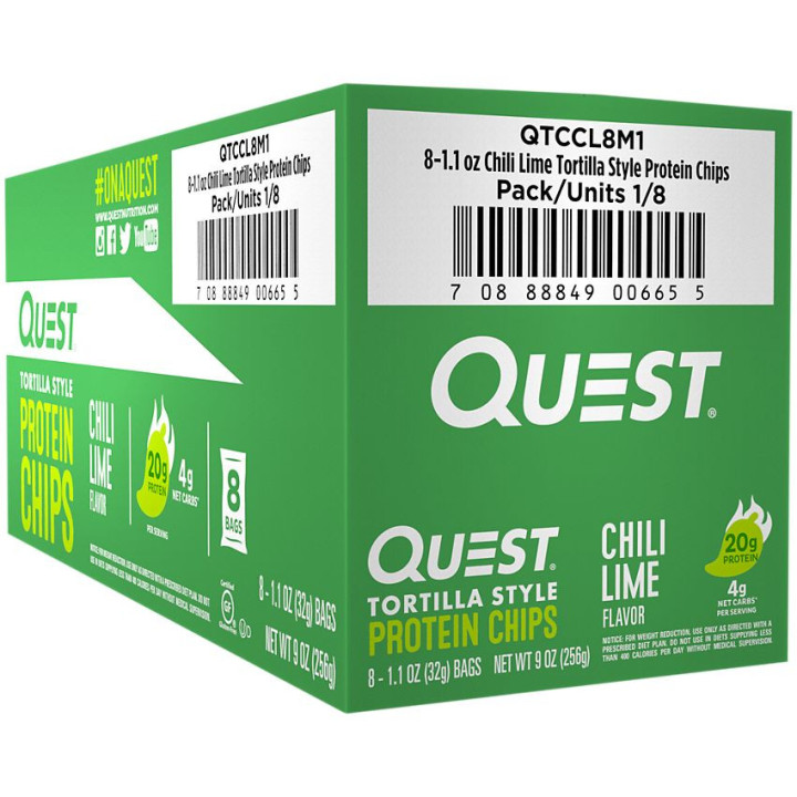 Quest Tortilla Style Protein Chips Chili Lime (1 bolsa)