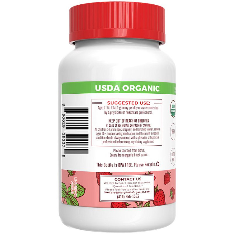 MaryRuths Organic Kids Probiotic Strawberry (60 gummies)
