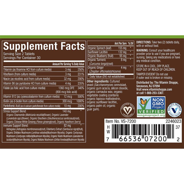 Pnt Fermented Whole Food Vitamin B Complex (60 tab)