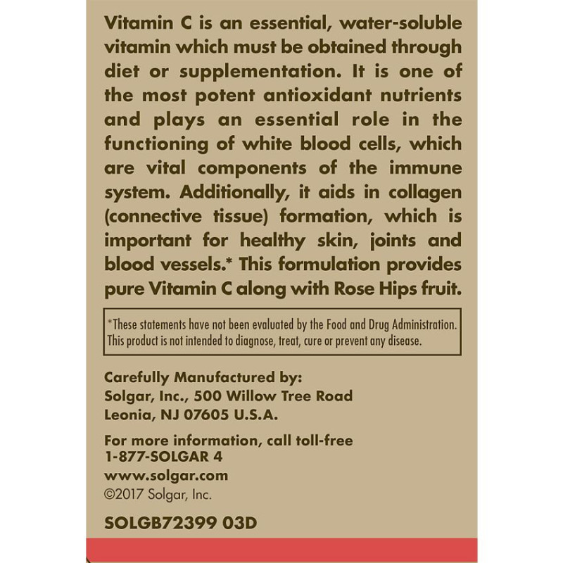 Solgar Vitamin C With Rose Hips 1000 mg (250 tablet)