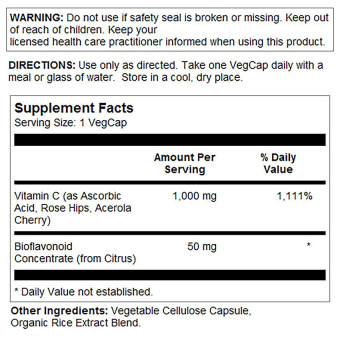 Solaray Vitamin C with Bioflavonoid Concentrate 1000 mg (100 veg caps)