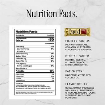 David Protein Bar Fudge Brownie (1 bar)