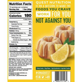 Quest Protein Bar Lemon Cake (1 bar)