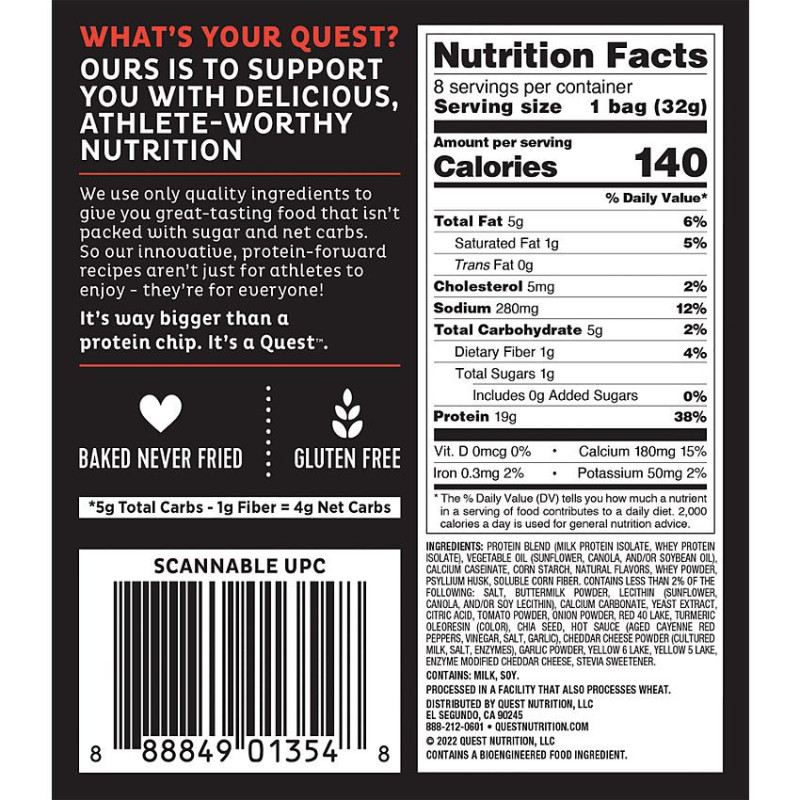 Quest Tortilla Style Protein Chips Hot+Spicy (1 bolsa)