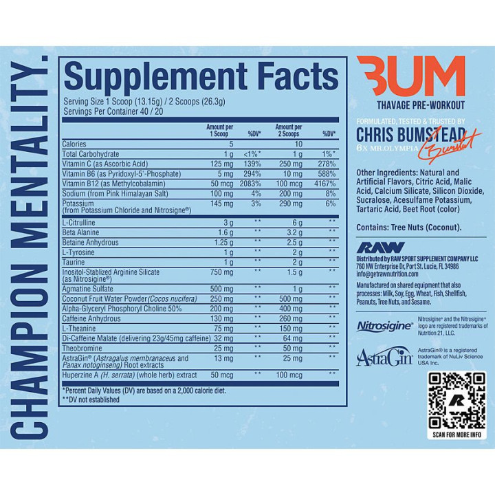 CBUM Thavage Pre-Workout 4 Peat 1.1 lbs (40 serv)