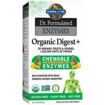 Dr Formulated Organic Digest+ Enzymes Tropical Fruit (90 chews)