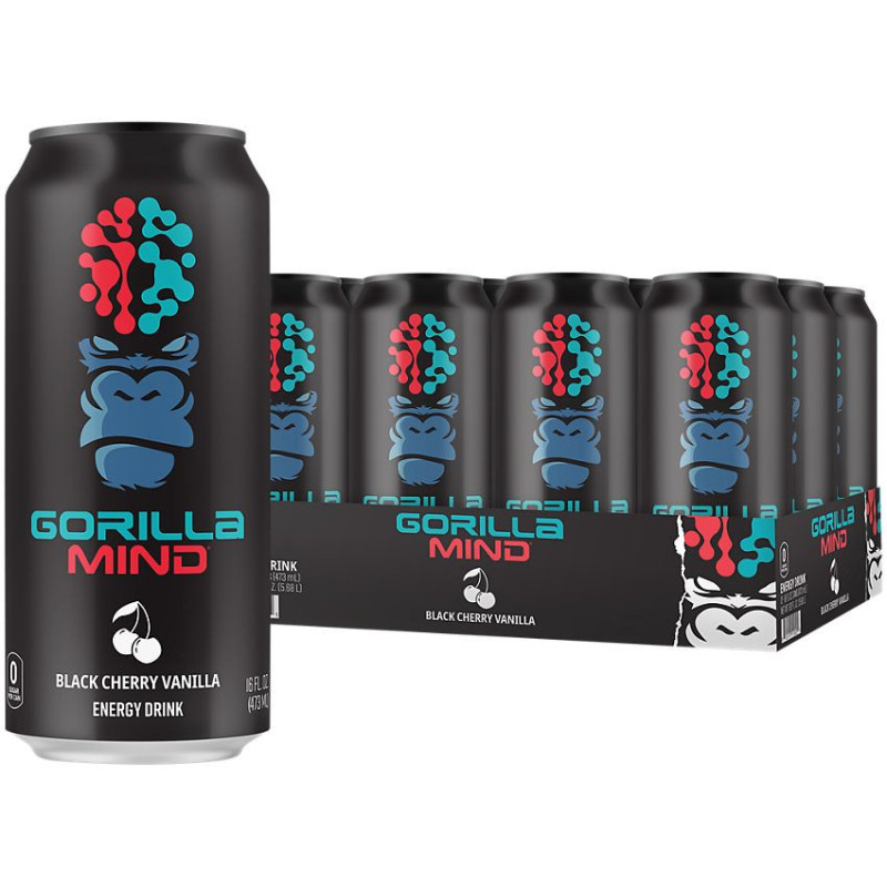 Gorilla Mind Energy Drink Black Cherry Vanilla (16 fl oz)